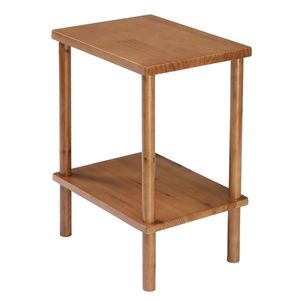 2-Tier Wood End <b>Table</b> Weather-Resistant Indoor and Outdoor Side <b>Table</b> with Storage Shelf <b>Small</b> Patio <b>Coffee</b> <b>Table</b> - Product Image 1