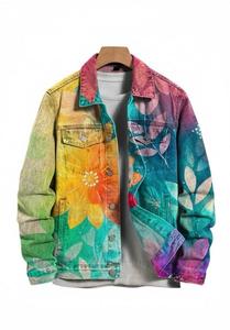 แจ็คเก็ตยีนส์ผู้ชายคุณภาพสูง ปักโลโก้ได้ สไตล์สตรีทแฟชั่น หลากสี สำหรับทุกฤดู - Product Image 3