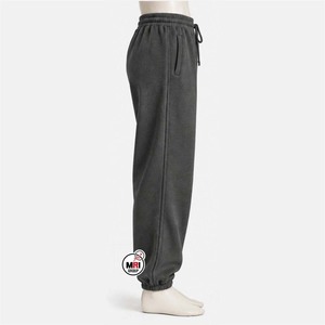 Pantalones Deportivos Personalizados para Hombre, Color Gris Oscuro, Cintura Elástica con Cordón, Bolsillos Laterales, Tejido de Algodón Transpirable, Peso Medio, Estilo Casual para Otoño - Product Image 4