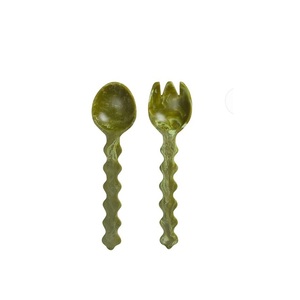 Blue Resin American Style Eco-Friendly Dishwasher <b>Safe</b> Salad Servers Set Handcrafted Salad Tongs Stylish Kitchen <b>Tools</b> - Product Image 5