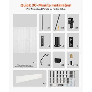 Porta Scorrevole a Soffietto in MDF 183x213 cm, Design Salvaspazio a Telaio a H, Preassemblata con Kit Ferramenta per Armadio Incluso - Product Image 5