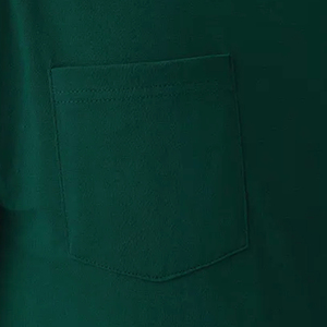T-shirt personnalisé OEM vert foncé pour homme, coupe classique, en coton, manches courtes, uni, streetwear décontracté - Product Image 6