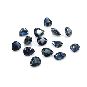 Saphirs bleus naturels non traités, taille poire 3x4mm, pierres précieuses de saphir bleu naturel facettées pour la création de bijoux - Product Image 5