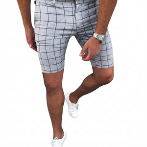 Premium Men's Plaid Bermuda Shorts Mid Waist Casual Checkered Woven Breathable Pockets Button Fly Style Streetwear Men Shorts - Product Image 3