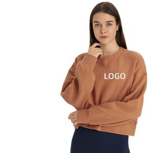 Vente en gros Sweatshirts en coton 360G Sweatshirts lourds Sweatshirts classiques à manches longues et col rond pour femmes - Product Image 1