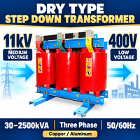 Transformateur sec triphasé 11 kV vers 400 V, 30-2500 kVA, élévateur-abaisseur, pour distribution électrique, économe en énergie