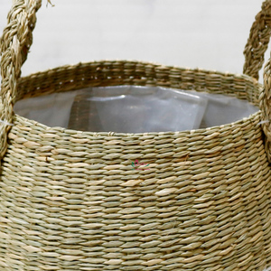 Panier de rangement carré en jonc de mer tressé à la main, organisateur en osier pour comptoir de cuisine et maison - Product Image 3