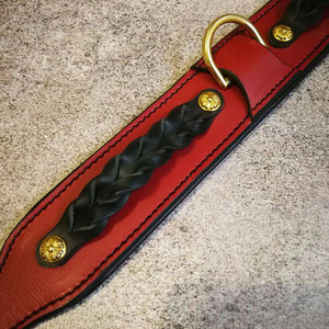 Luxury adjustable Leather <b>Braided</b> Dogs pet Collars crafted from genuine leather with stylish <b>braided</b> detailing and durability - Product Image 2