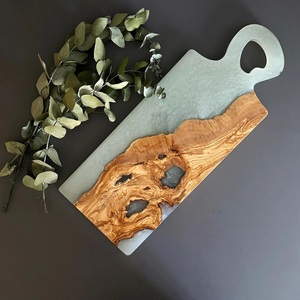 Tabla de Servir de Madera de Olivo y Resina Epoxi, Duradera, Ligera, Apta para Lavavajillas, Hecha a Mano, Tabla de Charcutería, Utensilios de Cocina, Venta al Por Mayor, OEM, Personalizada - Product Image 4