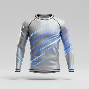 เสื้อแรชการ์ดแขนยาวแบบยูนิเซ็กซ์ แห้งเร็ว กระชับรูปทรง เหมาะสำหรับเล่นน้ำ โต้คลื่น ป้องกันแสงแดด ใช้ได้กับการว่ายน้ำและออกกำลังกายในฟิตเนส - Product Image 1