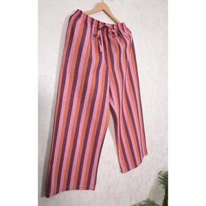 Cotton Handloom Pajama <b>Women</b>, Indian Cotton <b>Trousers</b>, Elastic Waist Casual Pants, Comfortable <b>Lounge</b> Wear - Product Image 2