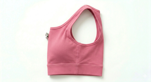 Pink Ribbed Wire Free Knitted Solid Sports <b>Bra</b> Women High Support Workout Crop Top Breathable <b>Stretch</b> Fitness Yoga - Product Image 5