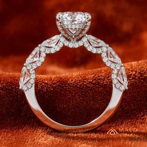 Bague en argent sterling 925 avec trois pierres de moissanite en forme de poire pour femme, bijoux élégants pour fiançailles, anniversaire, style quotidien - Product Image 5