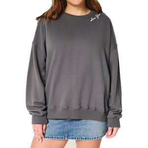 Women's Crew Neck Long Sleeve Knitted Polyester/Cotton Quick Dry <b>Sweatshirt</b> <b>Embroidery</b> Letter Design Casual Winter Wear - Product Image 3