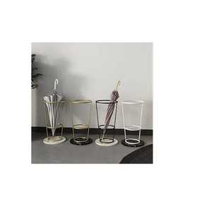 Porte-parapluies de luxe noir Skies Trader en métal en forme d'éventail, support de rangement pour cannes d'entrée avec base en marbre - Product Image 3