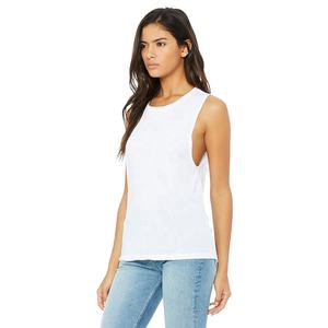 Bella + Canvas Femmes Flowy Scoop Muscle Tank Respirant Marbre Design avec Dentelle Bouton Gland Ruban Décorations - Product Image 6