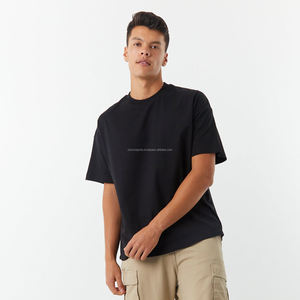 wholesale plain 250 300gsm <b>t</b> <b>shirt</b> for men custom oversized blank heavy cotton thick <b>collar</b> <b>t</b> <b>shirts</b> - Product Image 4