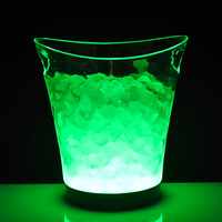 Acrylique transparent personnalisé PS Plastique Bière Vin champagne Bouteille Service Seau à Glace avec Lumière Led