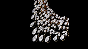 Bridal Illusion Setting <b>Necklace</b> with Lab Grown Diamonds Designer Wedding <b>Statement</b> <b>Necklace</b> Rose Gold Finish Party Jewelry - Product Image 4