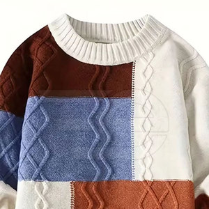 Pulls pour hommes, confortables, tricotés, chauds, à manches longues, décontractés, col rond, légers, vêtements de mode pour hommes - Product Image 6