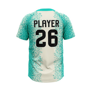 Maillots de baseball personnalisés imprimés, anti-bactériens, à manches courtes, respirants, à séchage rapide, anti-humidité, pour équipes de softball - Product Image 2