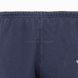 Pantalon de survêtement évasé déchiré bleu marine pour homme, taille élastique, style streetwear décontracté, en coton tricoté vieilli, style automne - Product Image 3