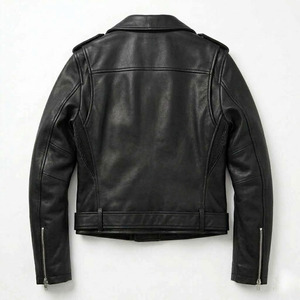 High Quality Hot Sale Casual Outdoor Slim Fit Stylish Women Motorcycle Leather <b>Jacket</b> Windproof Logo <b>Mandarin</b> <b>Collar</b> <b>Jacket</b> - Product Image 2