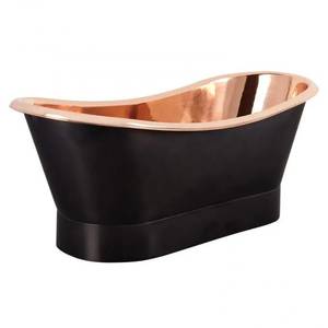 Baignoire autoportante en laiton avec finition patinée, design attrayant, forme ovale, fabriquée à la main, à prix avantageux, en provenance d'Inde - Product Image 2