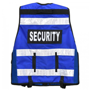 Gilet de sécurité bleu réfléchissant haute visibilité, vêtements de travail unisexes, uniforme en polyester - Product Image 3