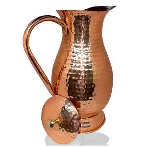 Pichet à eau en cuivre pur martelé Skies Trader avec bec angulaire, vaisselle ayurvédique pour boissons santé, récipient de service de cuisine - Product Image 3