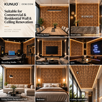 Panneau acoustique rainuré en placage de bois PET, panneau mural géométrique en fibre de polyester pour la décoration intérieure des bureaux, studios et hôtels