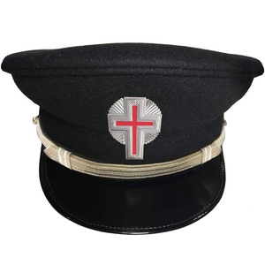 Gorra de fatiga de caballero templario, insignia masónica plateada, sombrero masónico ceremonial de calidad premium - Product Image 3