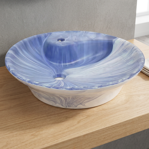 Vasque de salle de bain en céramique bicolore, design moderne en bois Vistaar, pour la décoration intérieure - Product Image 5
