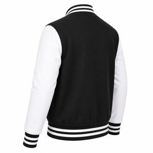 Chaqueta Casual Estilo Universitario con Rayas y Ribetes Acanalados, Chaqueta Bomber con Botones para Hombre, Sin Marca, para Uniformes Escolares o Ropa Urbana - Product Image 5