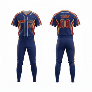 Vente en gros de maillots de baseball unisexes de haute qualité imprimés par sublimation, 100% polyester, séchage rapide, respirant, grande taille, uniforme - Product Image 3