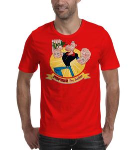 Personalizada de los hombres 100% de algodón de punto elegante Casual impreso patrón de dibujos animados transpirable cuello camisetas - Product Image 1