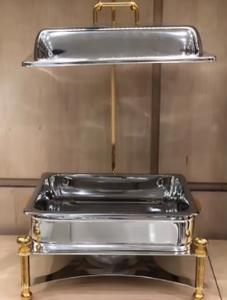 Juego de Recipientes para Calentar Comida con Tapa Colgante de Acero Inoxidable de 8L, Suministros para Hoteles y Restaurantes, Equipo de Catering, Calentador de Comida para Buffet, Blanco - Product Image 5