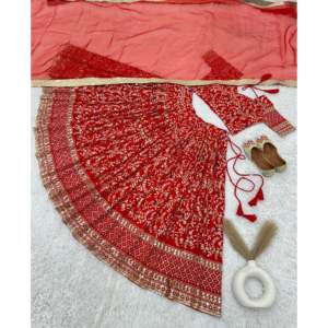 Fancy Embroidered Lehenga Choli <b>Indian</b> & <b>Pakistani</b> <b>Clothing</b> with Sequence Work - Product Image 2