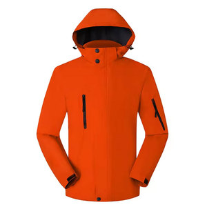 Veste coupe-vent à capuche bleue pour homme Econex Sports, poches zippées, vêtements d'extérieur sportifs d'hiver, coupe régulière, extérieur en polyester/coton - Product Image 5