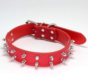 Colliers pour chiens en cuir véritable de luxe à clous et pointes de 2 pouces de large pour chiens de taille moyenne et grande, noir, taille XL pour tour de cou de 21 à 24 pouces - Product Image 2