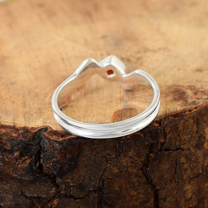 S925 Sterling Silver Square Shape Garnet Gemstone Fine Ring Bezel Setting Minimalist Geometric Design Everyday Wear Fine Jewelry - Product Image 5