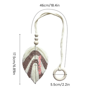 Hemasa Fashions Bohemian Wood Tassel <b>Curtain</b> Tieback Handmade Rope <b>Holdback</b> Ring 46cm Beijing Home Decor Accessory Poles - Product Image 4