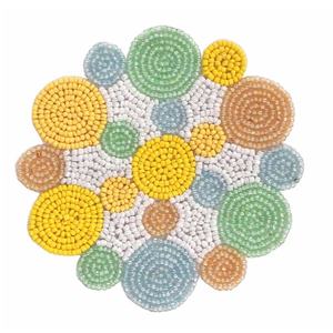 Posavasos de Cuentas de Vidrio Floral de Dos Tonos, Moderno y Duradero, 10 cm, Elegante y Decorativo para Té, Café, Mesas de Comedor, Decoración del Hogar - Product Image 3