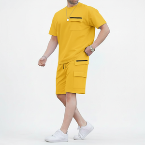Conjunto Deportivo Ligero de Verano, 100% Algodón Tejido, Ecológico, Resistente al Viento, Transpirable, Informal, Unisex, Cómodo - Product Image 1