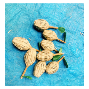 Panier-cadeau en rotin de Noël mignon avec poignées pour cadeaux de fêtes, paniers festifs et emballages cadeaux saisonniers - Product Image 3