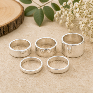 Silver Open <b>Ring</b> Wide Face Band Adjustable Flat Top <b>Ring</b> for Daily Party Wedding Gift - Product Image 3