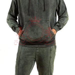 Ensembles tendance de sweat à capuche et pantalon effet délavé, en mélange de coton premium, vêtements assortis pour un confort et une mode au quotidien - Product Image 2