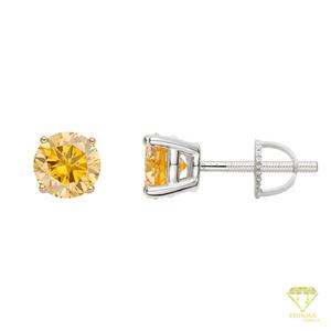 Boucles d'oreilles clous en diamant rond brillant cultivé en laboratoire, argent sterling 925, bijoux étincelants de qualité supérieure, cadeau pour elle - Product Image 6