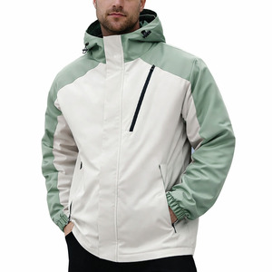Autumn Casual Softshell Jacket Outdoor Nylon Windproof Water-Repellent Hooded <b>Coat</b> With Zipper Closure for Hiking Men's Jackets - Product Image 1
