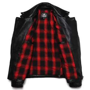 High Quality OEM Men <b>Leather</b> <b>Jacket</b> 2026 Custom <b>Genuine</b> <b>Leather</b> <b>Jacket</b> Manufacturer - Product Image 6